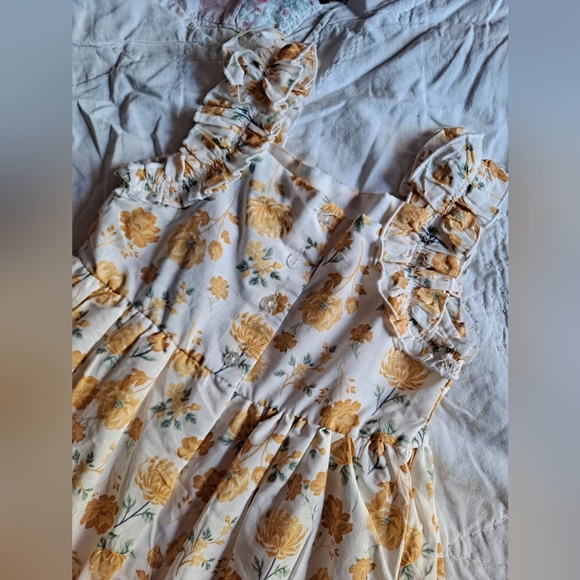 Cynthia Rowley Cream And Gold Floral Lined Dress, NWT 4T - Picture 8 of 8